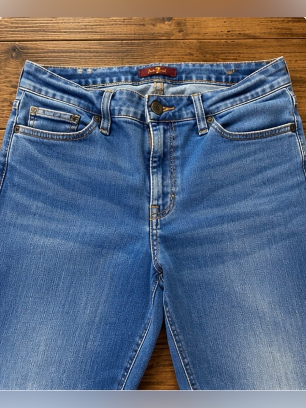 7 For All Mankind Kimmie Bootcut Jeans Women’s 32x30 Medium Wash Stretch Denim - Picture 2 of 8